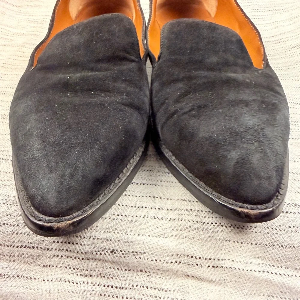 Aquatalia Golda‎ Women's Black Suede Loafers Size 6.5 Classic Minimalist